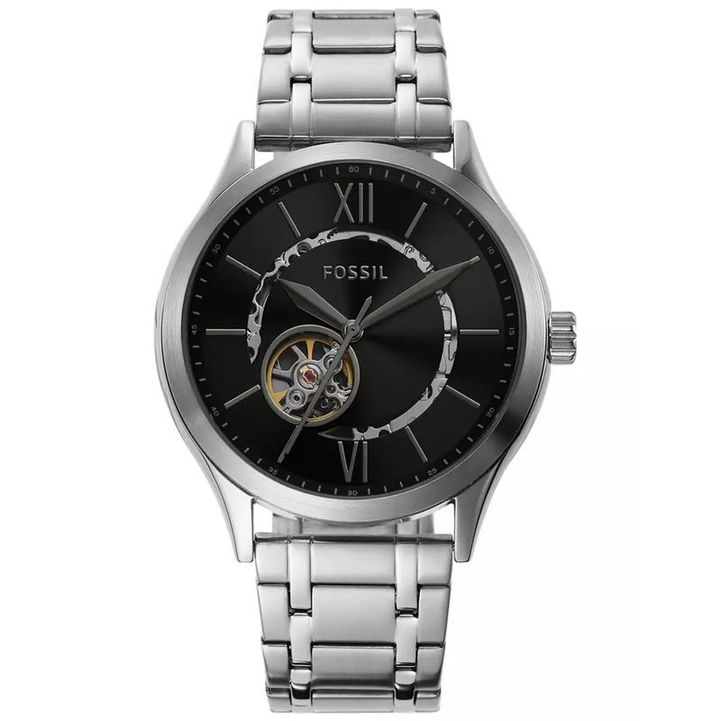 Reloj-Fossil-Fenmore-BQ2648-Automatico-Acero-Inoxidable-Plateado-Dial-Negro