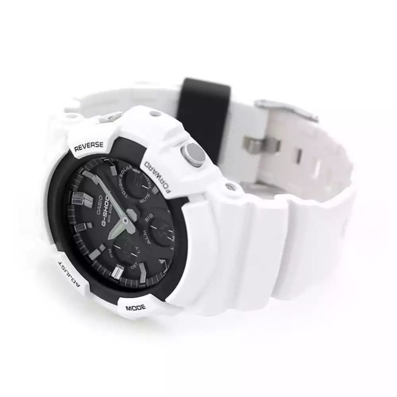 Reloj-Casio-G-Shock-GAS-100B-7A-Solar-Digital-Analogico-Luz-LED-Resina-Blanco-Negro