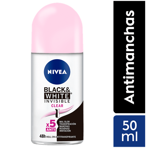 NIVEA Deo Invisible B&W Fem - Clear  Roll On 50ML