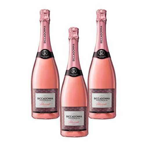 Pack Espumante RICCADONNA Moscato Rosé Botella 750ml x 3un