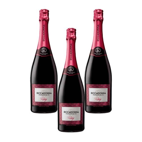 Pack Espumante RICCADONNA Ruby Dolce Botella 750ml x 3un