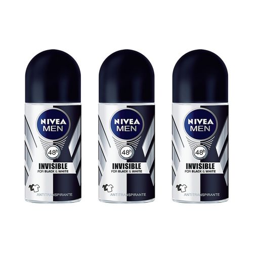 NIVEA Deo Invisible B&W Male - Power Roll On 50ML (x3)