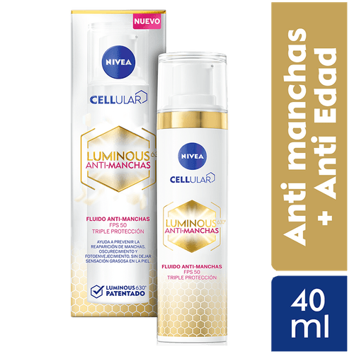 Fluido Facial Día NIVEA Luminous 630 Antimanchas FPS50 - Frasco 40ml