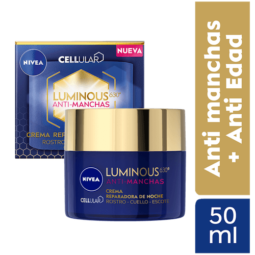 Crema Facial Regeneradora Noche NIVEA Luminous 630 Antimanchas - Pote 50ml