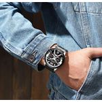 Reloj-Lujo-Hombre-CURREN-8329-Plata-Correa-Cuero-Cronografo