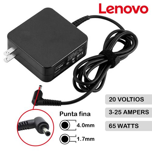 Cargador Genérico Lenovo 20V 3.25A 65W Retráctil Punta Negra