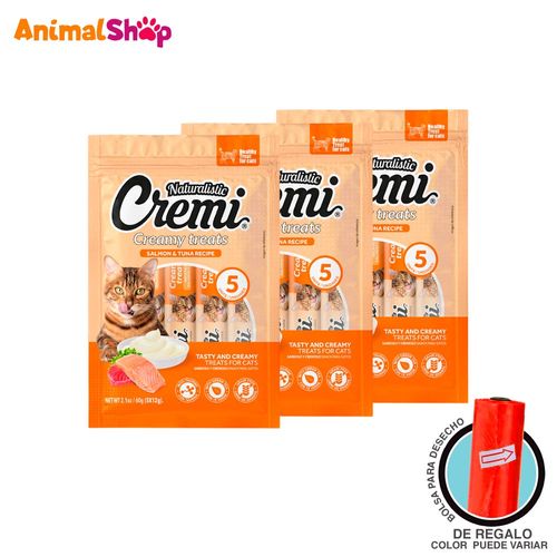 Cremi Atun Y Salmon Snack Humedo Para Gato X 15 Unidades