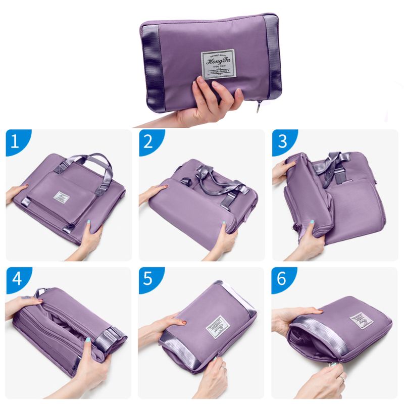 Bolso-de-Viaje-Cartera-Impermeable-Plegable-Morado