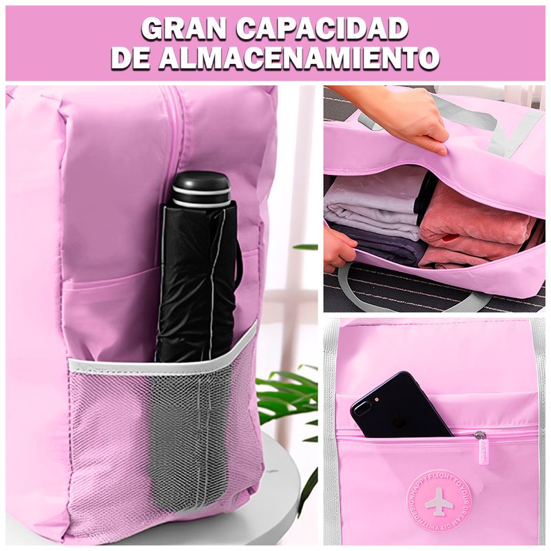 Bolso-de-Viaje-Deportivo-Gimnasio-Playero-Cartera-Impermeable-Y21-Rosado