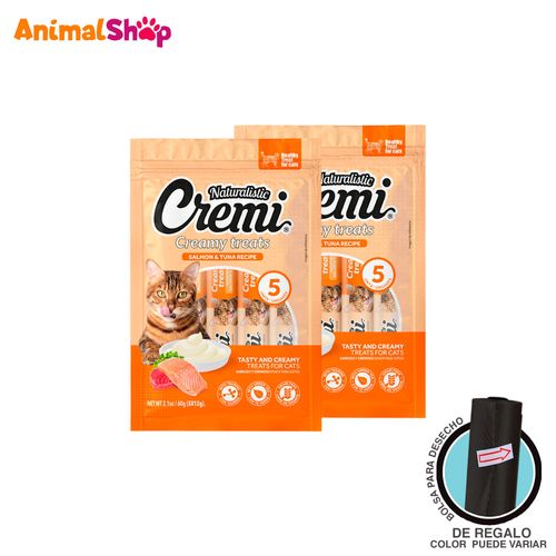 Cremi Atun Y Salmon Snack Humedo Para Gato X 10 Unidades