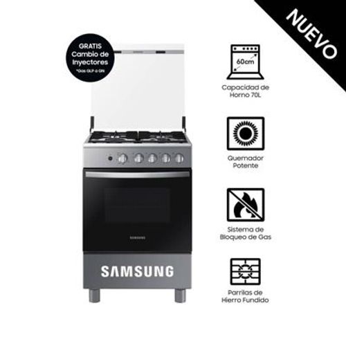 Cocina Samsung 4 hornillas NX24BG45411V - Silver Look