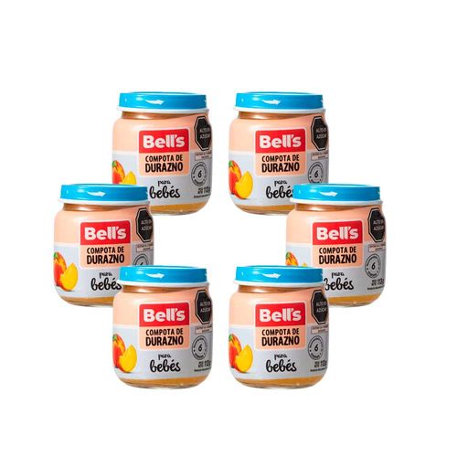 Pack Compota de Fruta BELL'S Durazno Frasco 113g x 6un