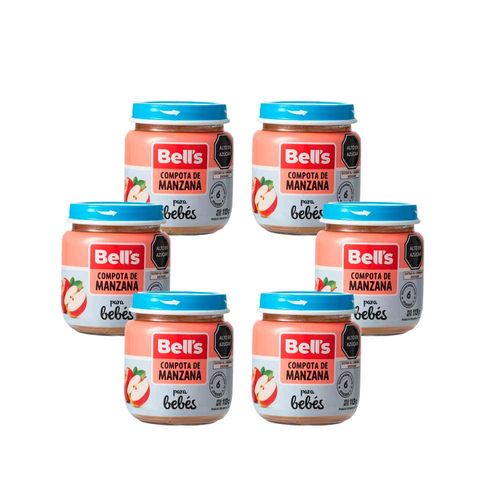 Pack Compota de Fruta BELL'S Manzana Frasco 113g x 6un