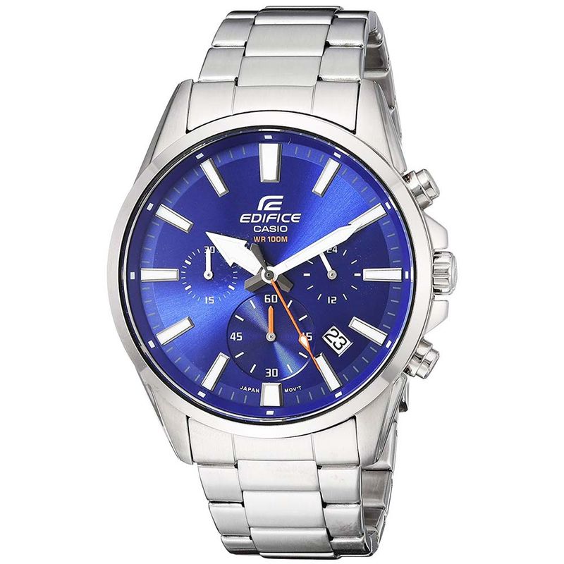 Reloj-Casio-Edifice-EFV-510D-2AV-Fecha-Cronometro-Acero-Inoxidable-Plateado-Azul