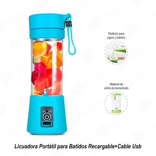 Licuadora Portátil para Batidos Recargable+Cable Usb