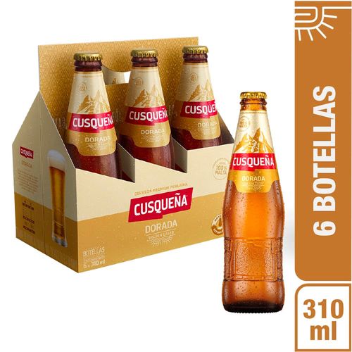 Cerveza CUSQUEÑA Botella 310ml Paquete 6un