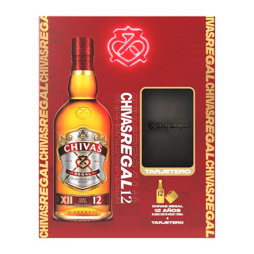 Whisky CHIVAS REGAL 12 Años Botella 700ml + Tarjetero