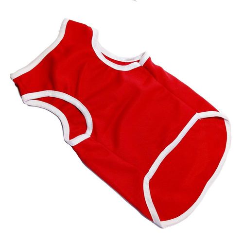 Ropa Para Perro o Gato Polo Manga Cero Rojo Talla L