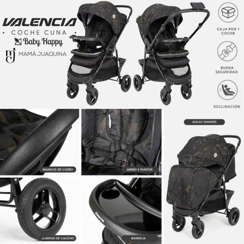 Coche Cuna De Lujo «VALENCIA GOLD» Original Black