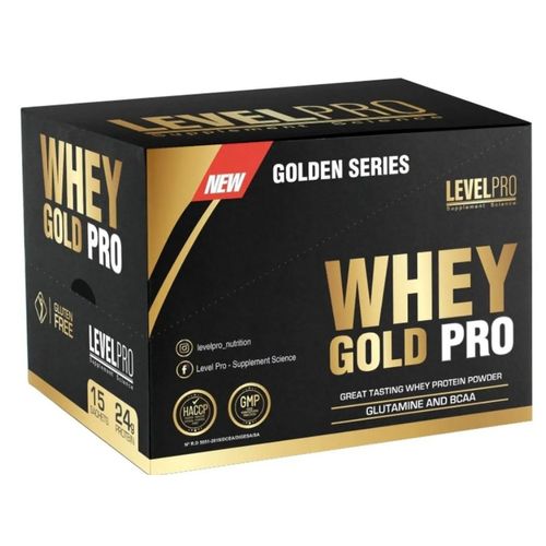 Proteína Level Pro Whey Gold Pro Caja 15 Sachets Chocolate