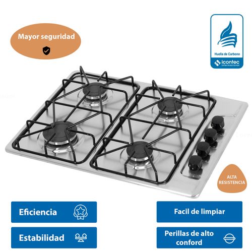 Cocina Encimera Challenger GN 4 Puestos Inox SP 6043