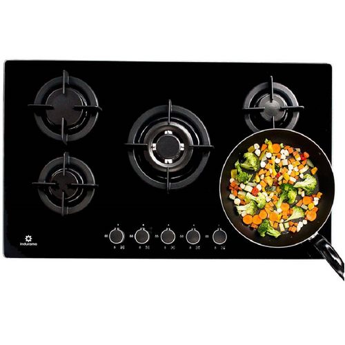 Cocina Empotrable 5Hornillas de Vidrio Templado Indurama EGI 905VDNEG
