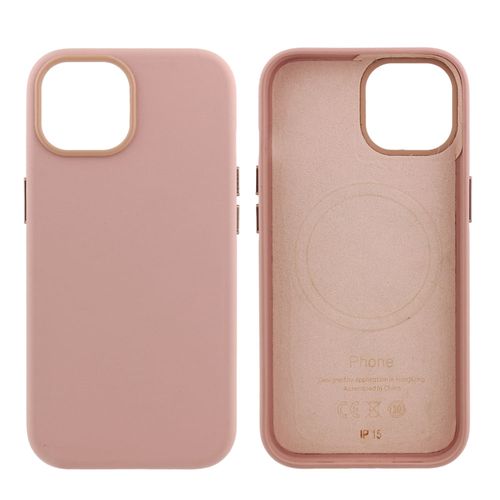 Case para iPhone 15, piel sintentica, con MagSafe para carga inalámbrica, para accesorios magnéticos, rosado