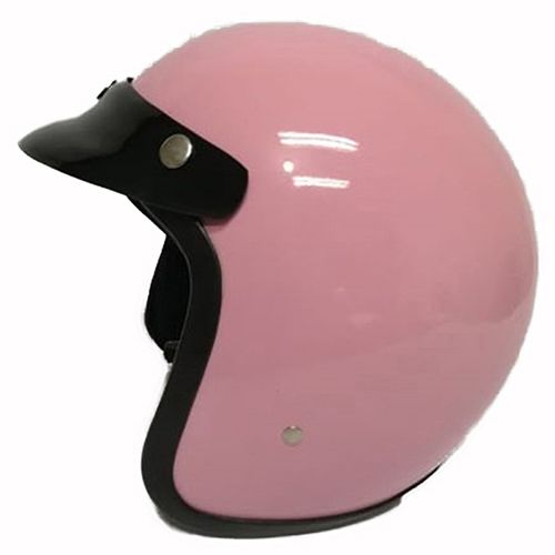 Casco de moto Tipo vespa chopper en Rosa brillo  / Talla XL