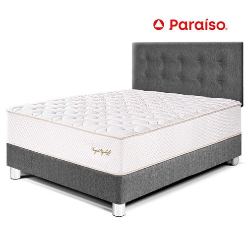 Juego de Dormitorio Paraíso Royal Elizabeth 2 Plazas Acero + 2 almohadas viscoelásticas + protector