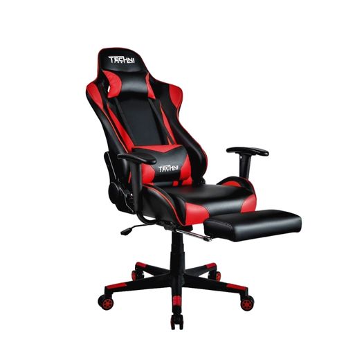 Silla Gamer Technisport Clasic Rojo con Reposapies, Reclinación 180°