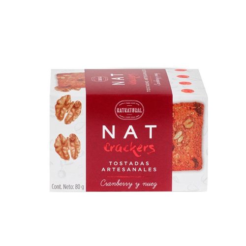 Tostadas NATCRACKERS Cranberry y Nuez Caja 80g