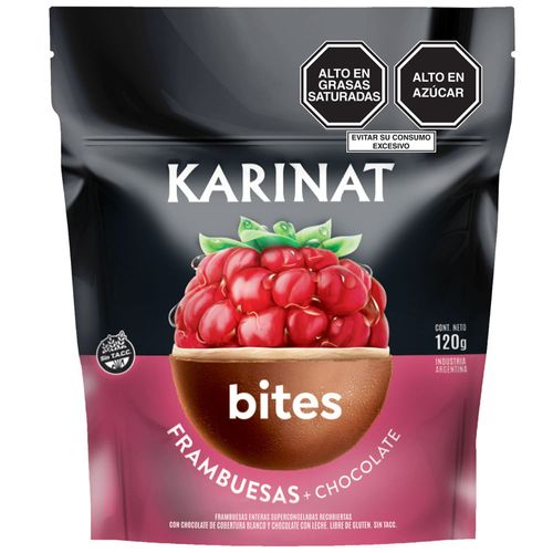 Bites Frambuesa Doble Chocolate KARINAT Doypack 120g