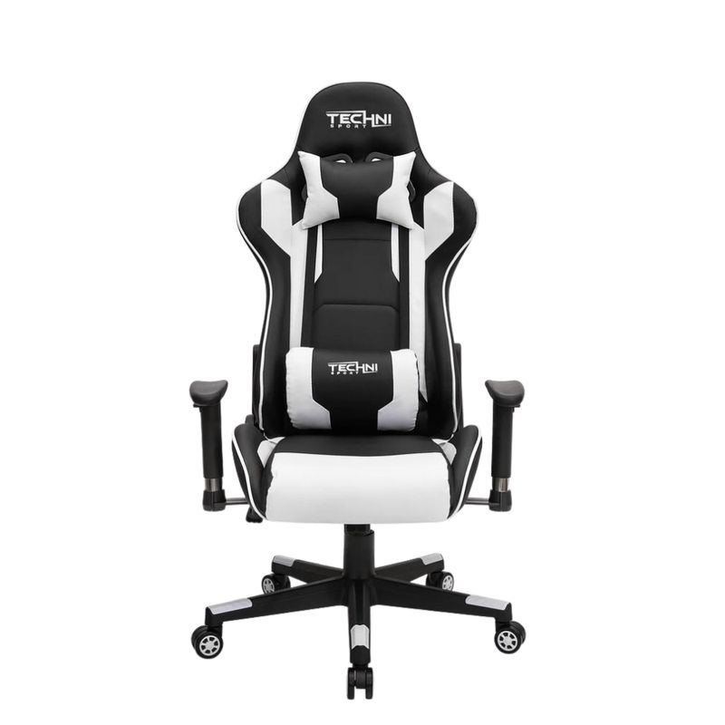 Silla-Gamer-Technisport-Clasic-Negro-con-Blanco-Reclinacion-180°