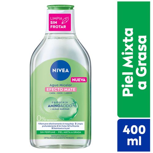 Agua Micelar NIVEA Efecto Mate Piel Mixta/Grasa Frasco 400ml