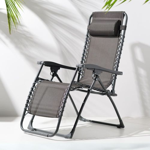 Silla Zero gravedad metal textileno Gris