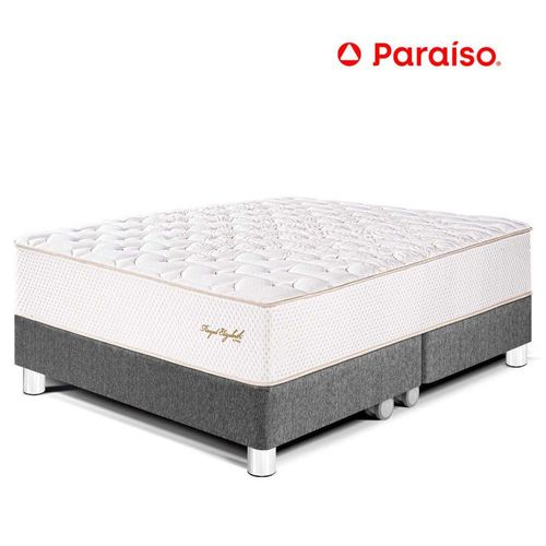 Cama Paraíso Royal Elizabeth Queen Acero + 2 almohadas viscoelásticas + protector