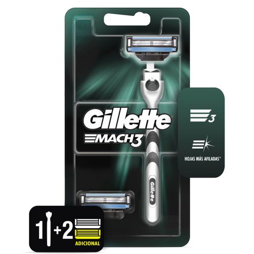 Máquina Afeitadora Gillette Mach3 Recargable + 2 cartuchos