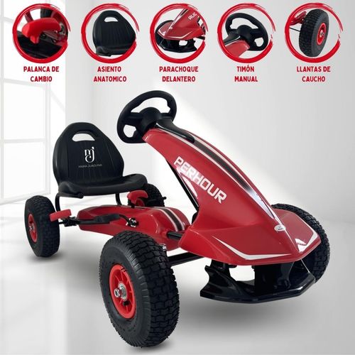 CARRO A PEDAL GO KART PARA NIÑOS «RALLY AVENTUR» ROJO