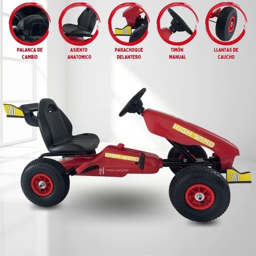 CARRO A PEDAL GO KART PARA NIÑOS «TOURS» ROJO