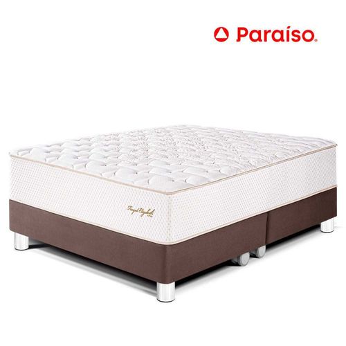 Cama Paraíso Royal Elizabeth King Chocolate + 2 almohadas viscoelásticas + protector