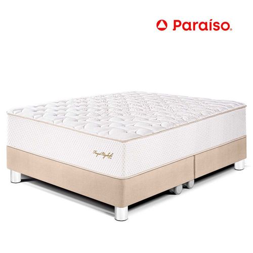 Cama Paraíso Royal Elizabeth King Champagne + 2 almohadas viscoelásticas + protector