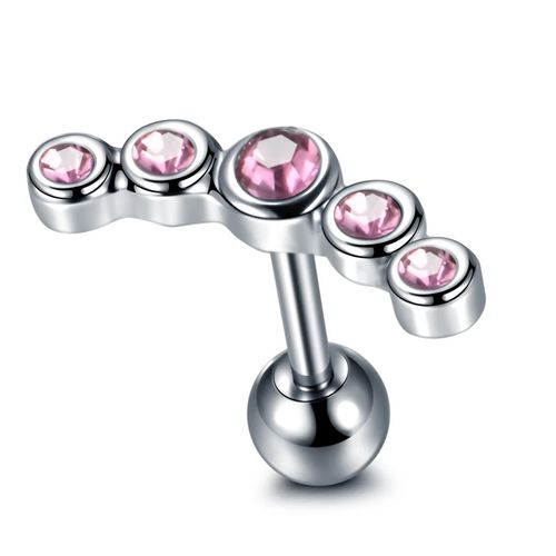 Piercing para hélix, lóbulo o tragus rosado