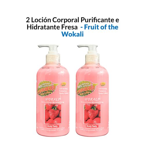 2 Loción Corporal Purificante e Hidratante Fresa 500ml - Wokali