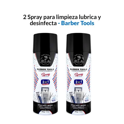 2 Spray para limpieza lubrica y desinfecta 285gr - Barber Tools