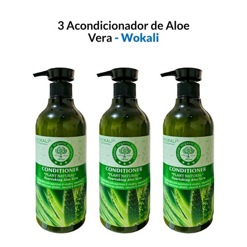 3 Acondicionador de Aloe Vera 550ml - Wokali