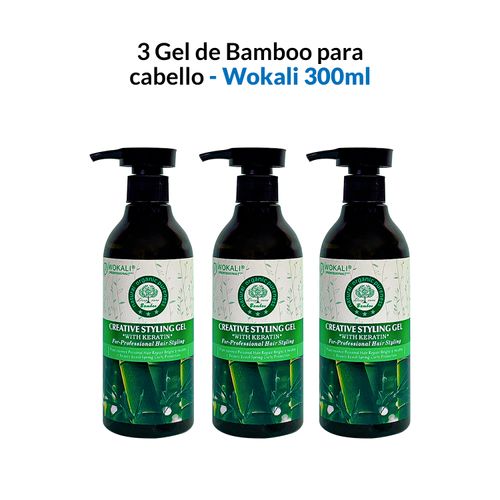 3 Gel de bamboo y queratina 300ml – Wokali