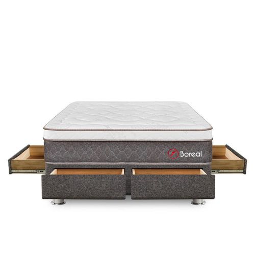 Cama Boreal Pocket SS Con 4 Cajones Queen