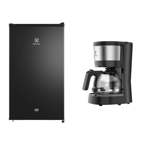 Combo Frigobar Premium Negra (ERD090G2HWB) + Cafetera Automatica Inoxidable 15 Tazas expresso (ECM10)  Electrolux