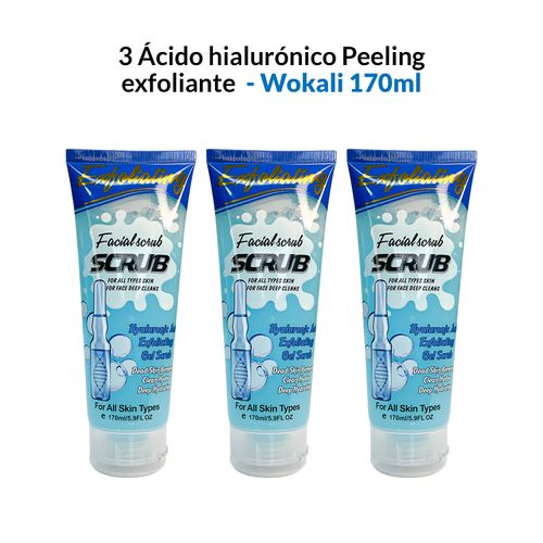 3 Acido hialurónico Peeling exfoliante 170ml – Wokali