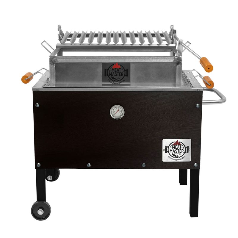 Caja-China-Meat-Master-Jr-Black---Parrilla-Lev-Galv---Termometro---Funda